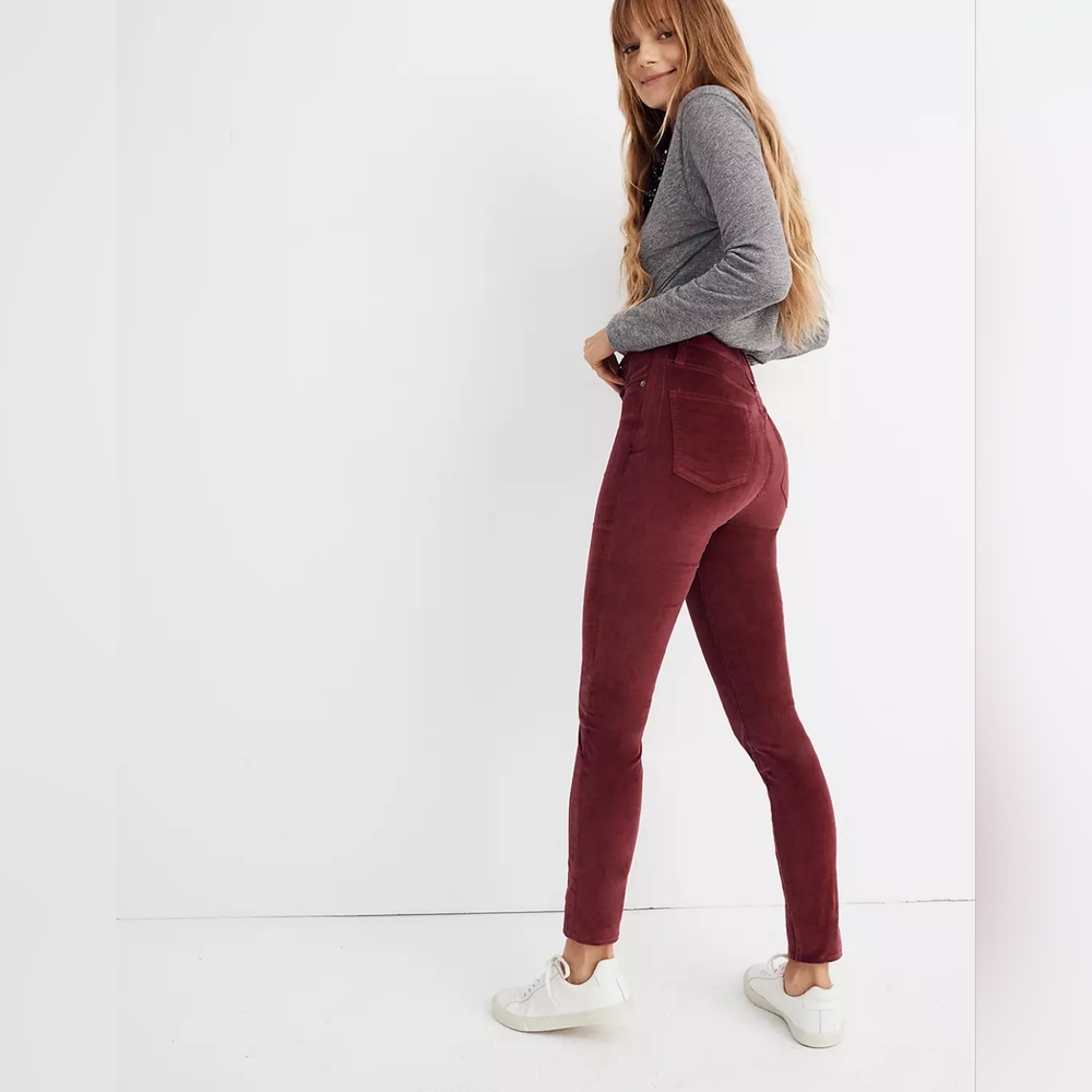Madewell 10" High-Rise Skinny Jeans: Stretch Velvet Edition size 27